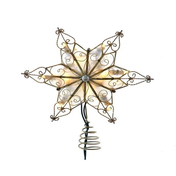 10 Light 9.6" LED Star With Twisted Scroll Accents Tree Topper