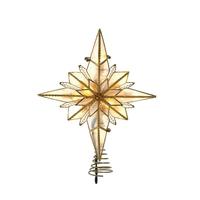 Kurt S. Adler 10 Light 10.5" LED Capiz Bethlehem Star Tree Topper