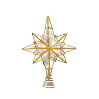 Kurt S. Adler 10 Light 11" UL LED Gold Capiz Star Tree Topper
