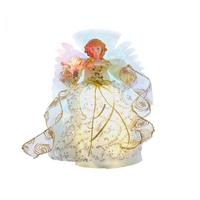 Kurt S. Adler 12" 30L UL Gold Fairy Fiber Optic Angel Christmas Tree Topper