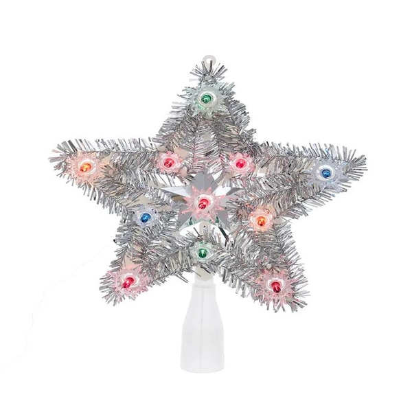 11 Light 8" UL Multicolor Retro Star Treetop