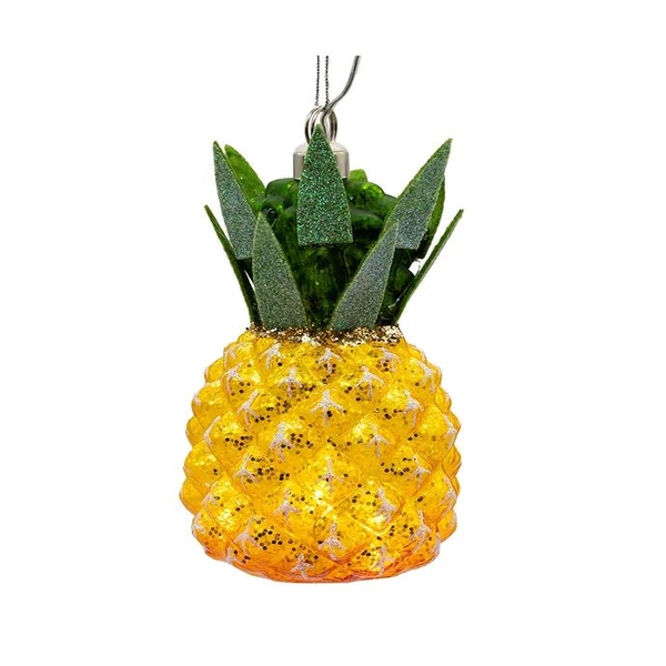 5" Glass Illuminated Gems USB Warm White LED Fairy Light Pineapple Ornament