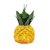 Kurt S. Adler 5" Glass Illuminated Gems USB Warm White LED Fairy Light Pineapple Ornament