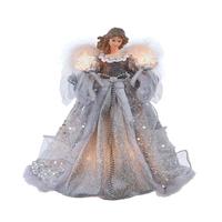 Kurt S. Adler 10 Light 14" UL Silver & Ivory Angel Tree Topper