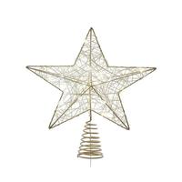 Kurt S. Adler 11.8" Battery Operated Warm White LED 5-Point Gold Metal Star Treetop