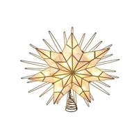Kurt S. Adler 10 Light 14" 7-Point LED Gold Glittered Star Tree Topper