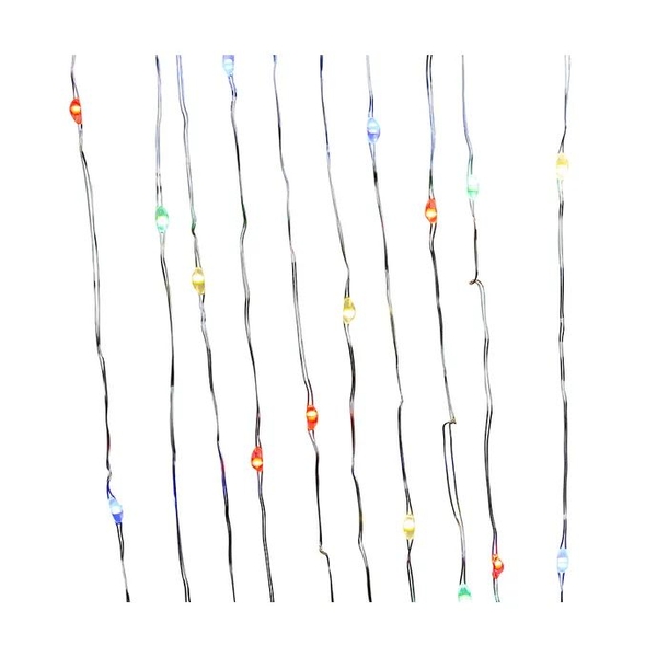 50 Light 16' Battery Operated Multifunction Dual Color Multi & Warm White Silver Wire Fairy Light Set with Remote