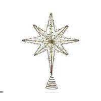 Kurt S. Adler 19.7" Battery Operated Warm White LED Gold Metal Star Treetop