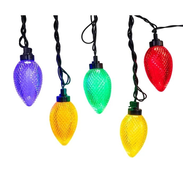 40 Light 10-Piece Multicolor LED Faceted C9 String Yard Stakes