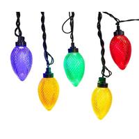 Kurt S. Adler 40 Light 10-Piece Multicolor LED Faceted C9 String Yard Stakes