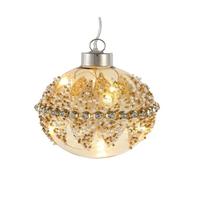 Kurt S. Adler 3.5" 90MM Glass Illuminated Gems USB Warm White LED Fairy Light Ball Ornament