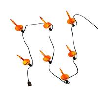 Kurt S. Adler 7 Light 6' UL Orange Dangling Pumpkin Streaming String Light Set