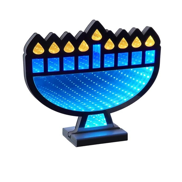 9.84" Multicolor LED Menorah Infinity Light