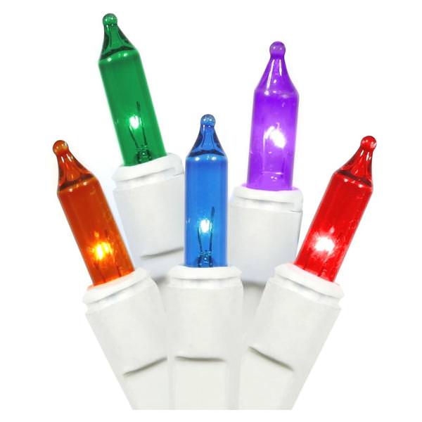 35 Light 11.5' White Wire Multi-Color Miniature String with 3" Spacing
