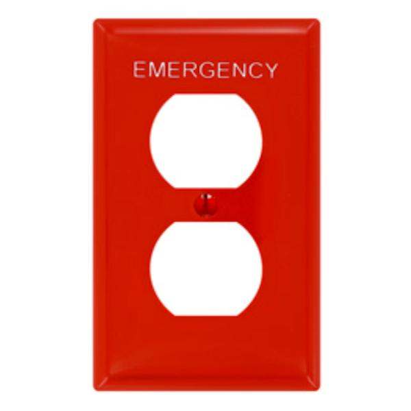 1-Gang Red Emergency Receptacle Wallplate