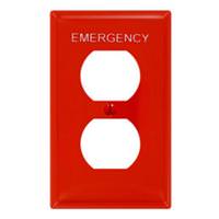 Leviton 1-Gang Red Emergency Receptacle Wallplate