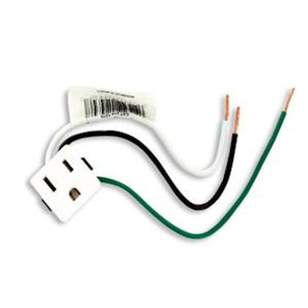 White 3-prong Snap-in Receptacle