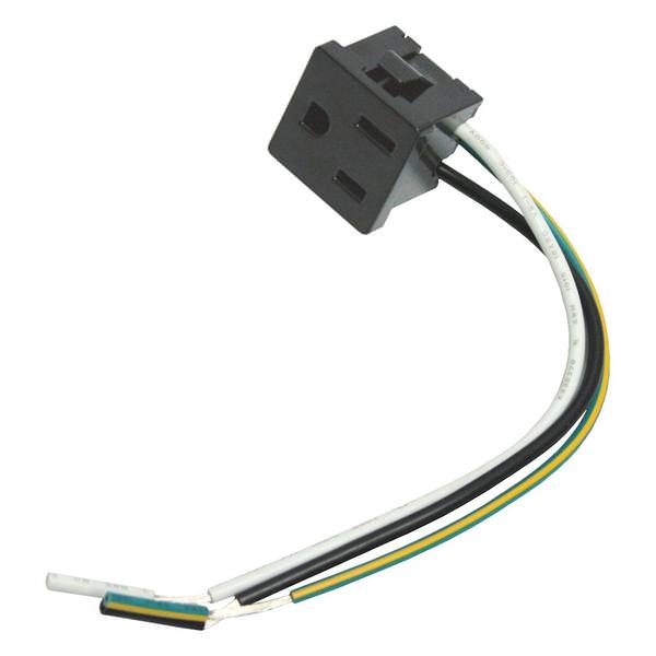 Black 3-prong Snap-in Receptacle