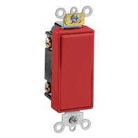 Leviton Red 20 amp 120/277 volt Rocker Single Pole Switch