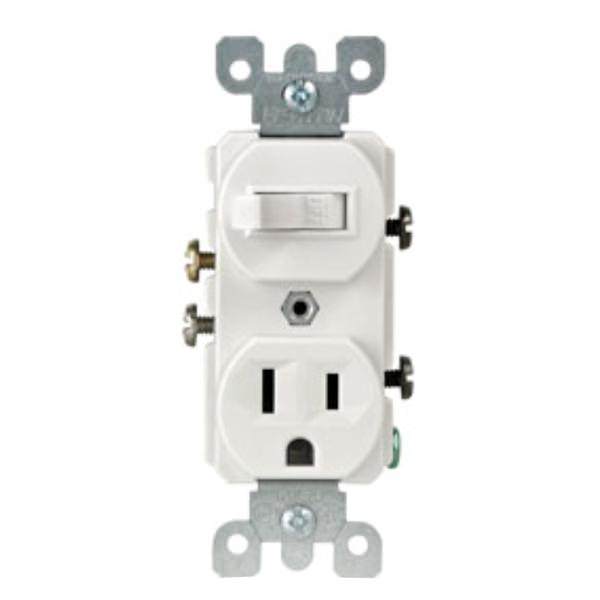 15 Amp 120 volt Single Pole Combination Switch Receptacle