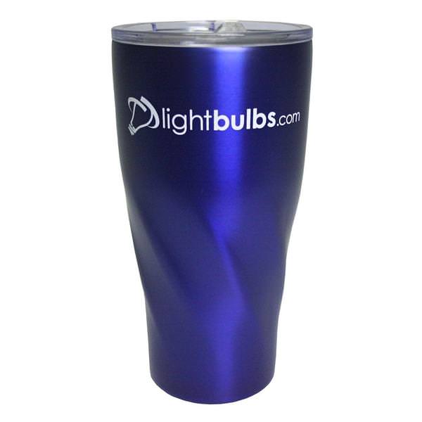 20 Ounce Blue Copper Lined Vacuum Insulated LightBulbs.com Tumbler
