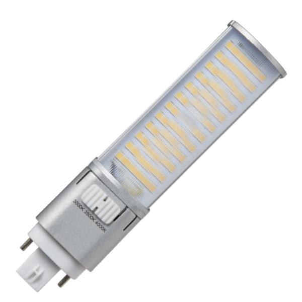 9 watt 120/277 volt PL 4-Pin Base CCT Selectable Ballast Compatible LED