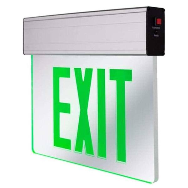 120/277 volt LED White / Green Letters Exit Sign