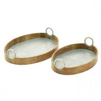 Light Garden 24" and 28" Wood Tray (Set of 2)