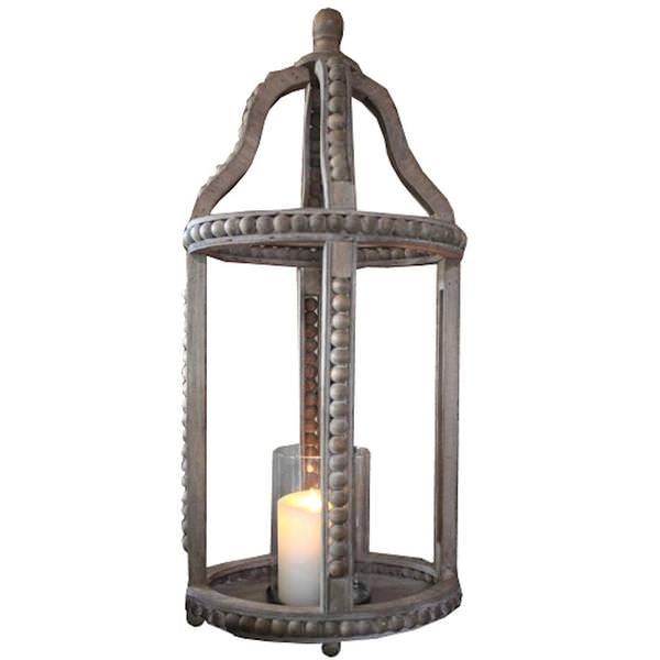 29" Wooden Glass Lantern (Candle not Included)