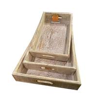 Light Garden 16", 18" and 20" Wood Tray (Set of 3)