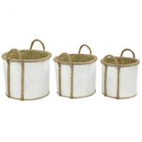 Light Garden Palm Leaf Baskets (Set of 3)
