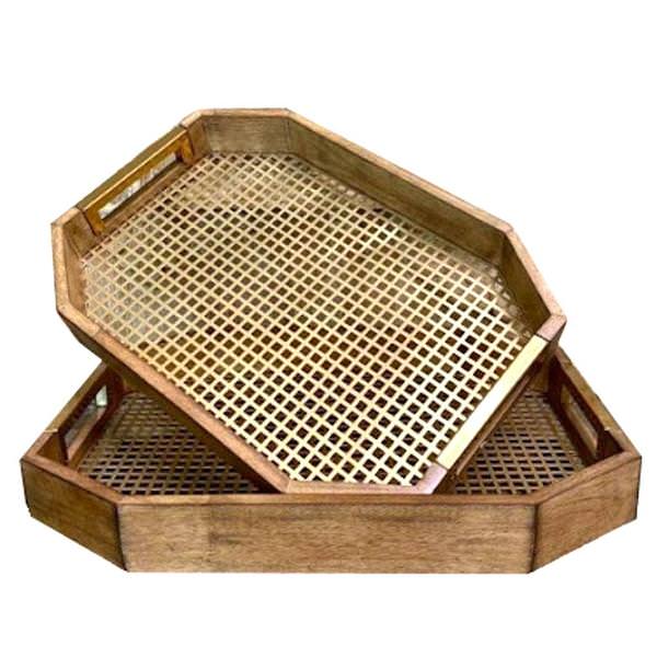 16" and 18" Wood Tray (Set of 2)