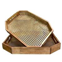 Light Garden 16" and 18" Wood Tray (Set of 2)