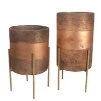 Light Garden Set of 2 10" 12" Glass Candle Holder 