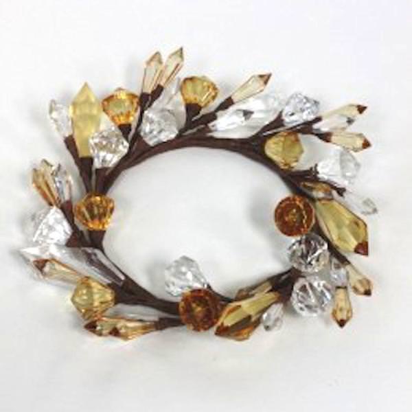 4" Amber Clear Candle Holder 