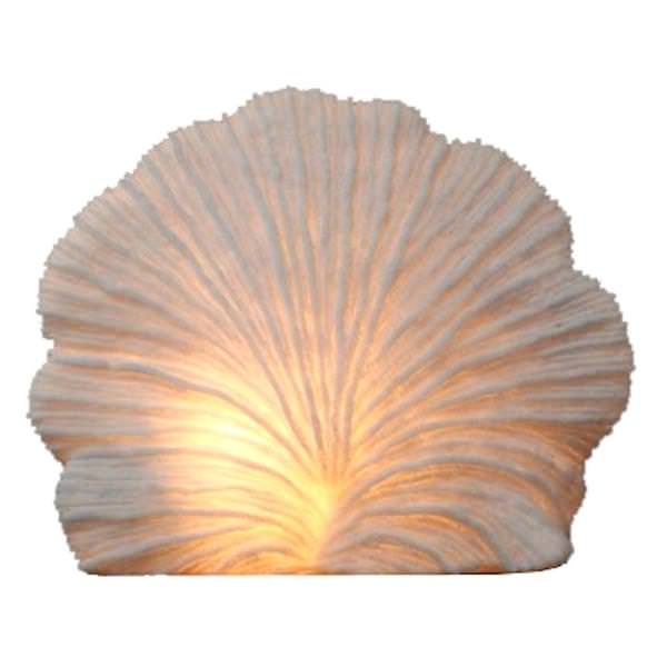 15.5" Striped Fan Coral Table Lamp