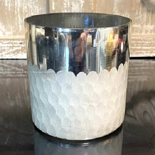 4" Silver Honeycomb Candle Holder 