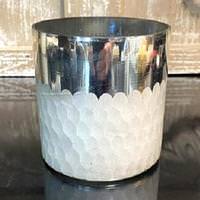 View 4" Silver Honeycomb Candle Holder 
