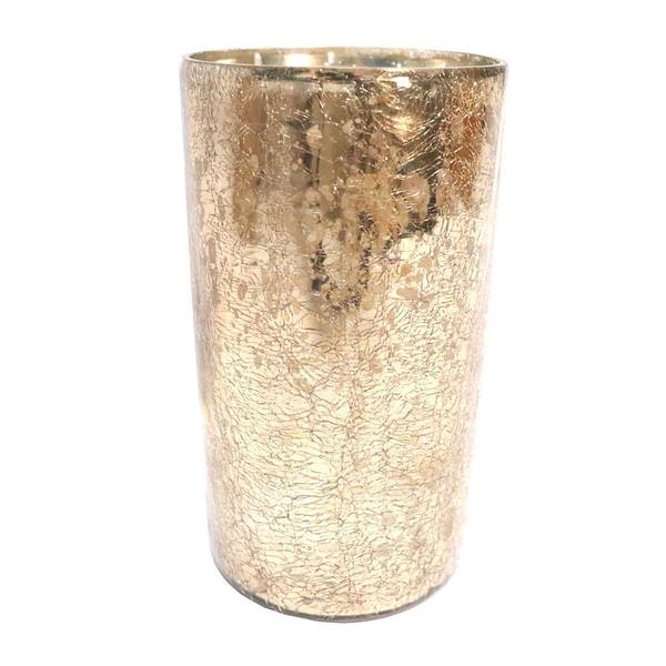 7.5" Copper Crackle Glass Candle Holder 