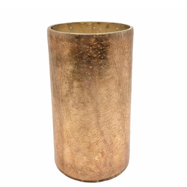 7.5" Copper Crackle Glass Candle Holder 