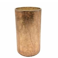 Light Garden 7.5" Copper Crackle Glass Candle Holder 