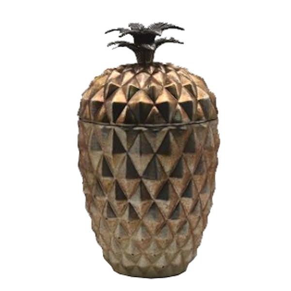 15.25" Antique Glass Pineapple Canister