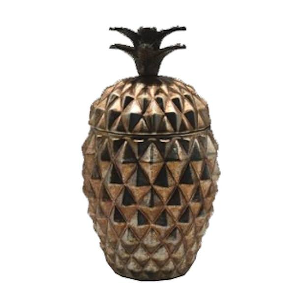 11" Antique Glass Pineapple Canister