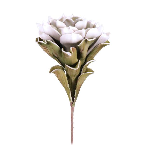 27" Artificial Green/Grey Foam Flower