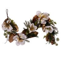 Light Garden 60" Artificial White Magnolia Garland