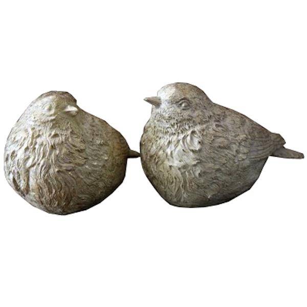 Set of 2 White Bird Figurine