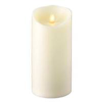 View 7" Ivory Wax Push Flame LED Pillar Candle with Timer