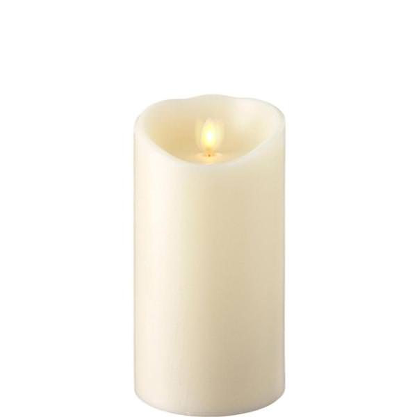 7" Ivory LED Wax Battery Operated Pillar Candles with Timer
