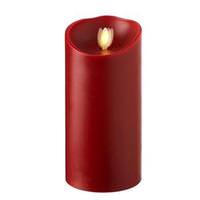 Liown 7" Red Cinnamon Scent LED Wax Battery Operated Pillar Candle with Timer