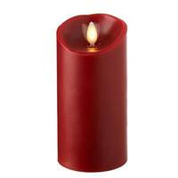 View 6" Red Cinnamon Scent LED Wax Battery Operated Pillar Candle with Timer